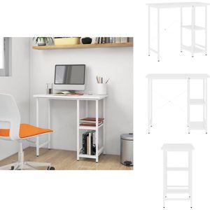 vidaXL Bureau - Bureaus - Tafel - Tafels - Computerbureau 80x40x72 cm MDF en metaal wit