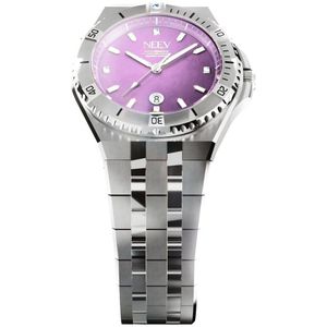 NEEV - Dames Horloge - Ø34 mm - Yara- Roze Parelmoer Wijzerplaat - Staal - Stainless Steel - Sieraden - Quartz- Horloge