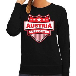 Austria supporter schild sweater zwart voor dames - Oostenrijk landen sweater / kleding - EK / WK / Olympische spelen outfit XXL