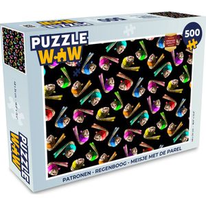 Puzzel Patronen - Regenboog - Meisje met de parel - Legpuzzel - Puzzel 500 stukjes
