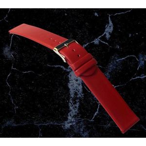 horlogeband-horlogebandje-14mm-echt leer-rood-recht-zacht-plat-leer-14 mm