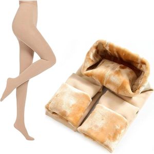 Fleece gevoerde winter Panty met kunstmatige transparante en warme fleece - Dames .