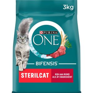 Purina ONE Sterilcat - Kattenvoer Droogvoer - Rund & Tarwe - 3 kg