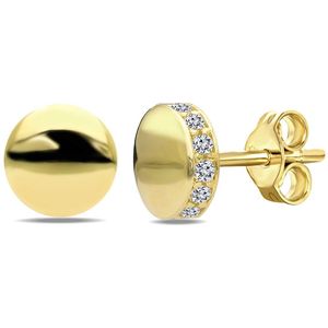 Juwelier Zwartevalk 14 karaat gouden oorbellen met zirkonia - 12.368