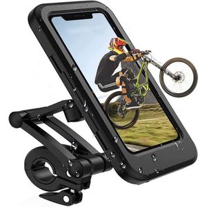 Fiets mobiele telefoonhouder motorfiets universele houder fiets waterdicht touchscreen met 360° draaibare outdoor fietshouder telefoonhouder telefoonhouder voor smartphones tot 6,7 inch