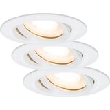 Paulmann Nova inbouwspot LED - IP65 - rond - IP65 - wit- set van 3 - zwenkbaar 7 W - GU10 - straalwaterdicht