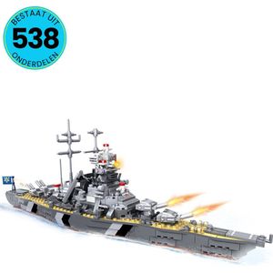 Battleship Speelgoed Set - Geschikt Voor Kinderen Vanaf 6 Jaar - 538 Bouwstenen - Compatibel Met LEGO - Bouwset - STEM Speelgoed - Bouwsets - Bouwspeelgoed - Inclusief Handleiding