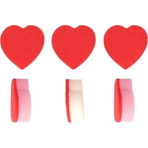 Hartvorm schuursponzen 3 paar - Hart - Rood / Wit / Roze - Spons - 9 x 8 x 3 cm - Set van 3 - Valentijnsdag - Liefde - Cadeau - Vrouw