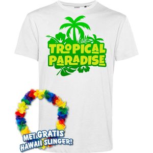 T-shirt Tropical Paradise | Toppers in Concert 2024 | Club Tropicana | Hawaii Shirt | Ibiza Kleding | Wit | maat XXXL