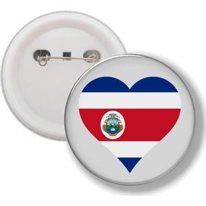 Button Met Speld - Hart Vlag Costa Rica