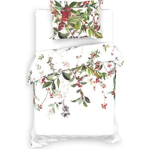 Heckettlane White Dekbedovertrek Moires 140x200-220 cm + 1 sloop 60x70 cm, gemaakt van 100% Katoen-Satijn