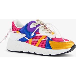 Blue Box dames multi color dad sneakers met veter - Roze - Uitneembare zool - Maat 39