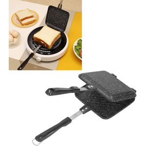 Sandwichmaker, dubbelzijdige braadpan, aluminium sandwich-broodrooster, opvouwbare pannenkoeken-omeletpan, keukenontbijtmaker voor brood, wafels