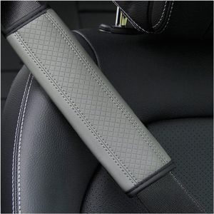 Gordelkussens auto - 2 stuks - Veiligheidsgordel-kussensloop voor auto-interieur - Grijs - Voor volwassenen, kinderen, vrouwen en mannen