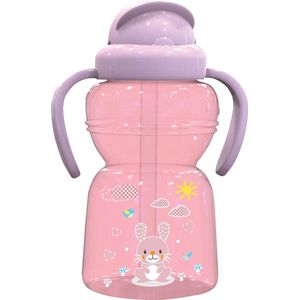 Lorelli Sport Sipper Animals Blush Pink Rietjesbeker met Handgrepen 1020077-0002