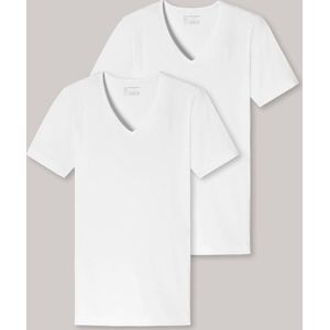 SCHIESSER 95/5 T-shirts (2-pack) - V-hals - wit - Maat: 4XL
