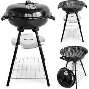 Barbecue - metaal - 37 x 37 x 65 cm - rooster 34 cm