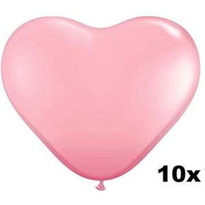 Hartjes ballonnen roze, 10 stuks, 28 cm