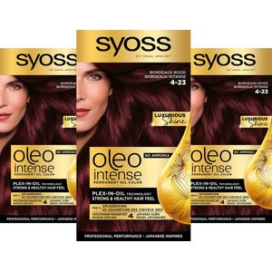 Syoss Oleo Intense- 4-23 Bordeaux Rood - Haarverf- Permanent - Voordeelverpakking - 3 Stuks