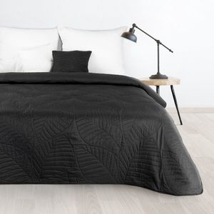 Oneiro’s luxe BONI Type 6 Beddensprei Zwart - 200 x 220 cm – bedsprei 2 persoons - beige – beddengoed – slaapkamer – spreien – dekens – wonen – slapen