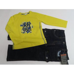 Ensemble - Jongens -Tshirt geel + jeans broek - 3 jaar 98