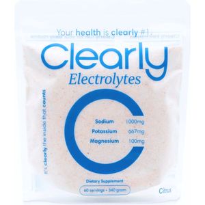 Clearly Electrolytes - Elektrolyten poeder 60 porties - Geen suiker - Keto / fasting vriendelijk - LMNT, Natrium 100mg, Kalium 667mg, Magnesium 100mg