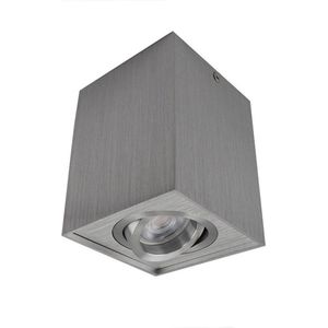 Olucia Dane - Moderne Opbouwspot - Aluminium - Zilver - Vierkant