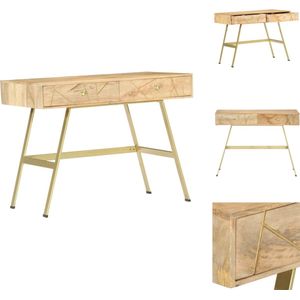 vidaXL Schrijftafel - Schrijftafels - Bureau - Laptoptafel - Schrijftafel met lades 100x55x75 cm massief mangohout