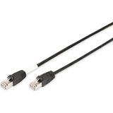 Digitus DK-1644-030/BL-OD RJ45 Netwerkkabel, patchkabel CAT 6 S/FTP 3.00 m Zwart UV-bestendig, Verdraaide paren 1 stuk(