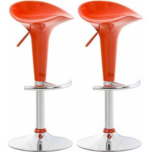 CLP Saddle Set van 2 barkrukken - Verstelbaar - Voetsteun - Kunststof - oranje