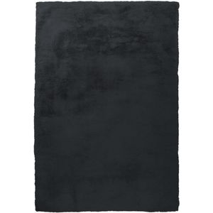 Hoogpolig tapijt zwart voor de woonkamer van kunstbont zacht pluizig tapijt imitatiebont pluizig zacht shaggy knuffeltapijt, bonttapijt (imitatie), kleur: antraciet, afmetingen: 80 x 150 cm
