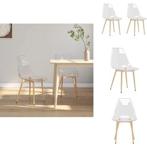 vidaXL Eetkamerstoel - Eetkamerstoelen - Keukenstoel - Keukenstoelen - Eetkamerstoelen 2 st PET transparant