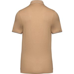 Polo Heren S WK. Designed To Work Kraag met knopen Korte mouw Camel / Black 65% Polyester, 35% Katoen