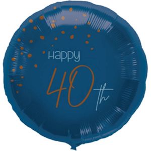 Folat - Folieballon 40 Jaar Elegant True Blue 45cm