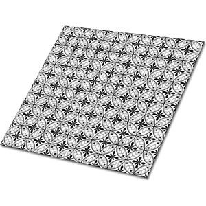 Tulup PVC Tegels - Indonesisch Patroon Vinyl Tegels - 30 cm x 30 cm - Zwart en wit Zelfklevende Vinyltegels - 9 stuks - Zelfklevende PVC Tegels - Geometrisch Plaktegels - Vloer Tegels PVC - Plaktegels keuken en Badkamer