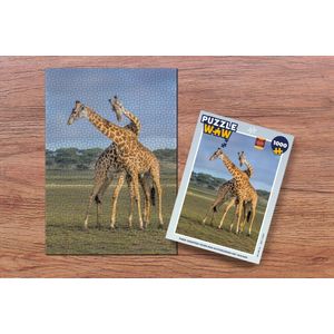 Puzzel Twee giraffen tegen een achtergrond met wolken - Legpuzzel - Puzzel 1000 stukjes volwassenen