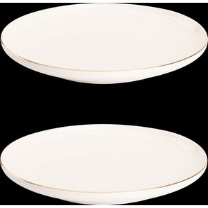Maastricht Porselein - Ligne D'Or - Bord - 2 stuks - ø 27 cm - Wit/Goud - Porselein - Bordenset