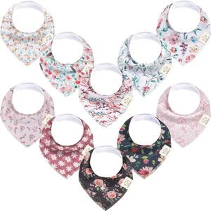 Babybandana-slabbetje voor meisjes, super absorberende bandana-slabbetjes van biologisch katoen, slabbetje voor tandjes (tea-feest)