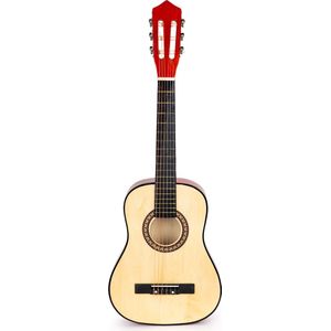 Houten kinder gitaar - 6 afstelbare snaren - 86x31x8,5 cm