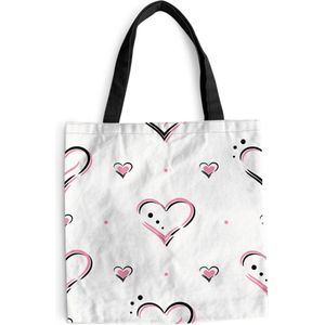 Schoudertas - Strandtas - Shopper Liefde - Roze - Valentijn cadeautje vrouw - 40x40 cm - Katoenen tas