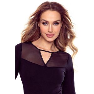 Eldar Heidi- katoen blouse met lange mouwen-zwart XL