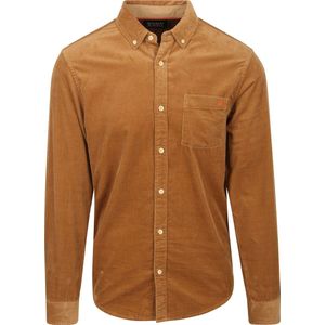 Scotch and Soda - Corduroy Overhemd Bruin - Heren - Maat XL - Slim-fit