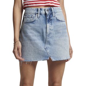 Superdry Vintage Denim Mini Rok Blauw 32 Vrouw