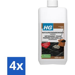 HG - Natuursteenreiniger - Hydraterend - Voor Regelmatige Reiniging - 20 Dweilbeurten - 1L - Voordeelverpakking - 4 stuks