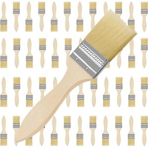 508 cm Professioneel Houten Handvat Verfkwasten Set - 48 Pak voor Verf, Stainen, Vernissen, Verlijmen - Huis DIY