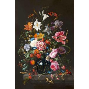 Vaas met Bloemen op Aluminium - WallCatcher | 60 x 40 cm | Jan Davidsz. de Heem