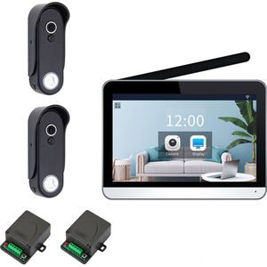 Doorsafe 4653 PRO - HD draadloze camera deurbel + touchscherm - met 2 x deurbel op accu of stroom - 100% Privacy, gemak & eenvoud - 32Gb opslag op SD-kaart + 2 x draadloze unlock module