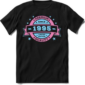 1995 Premium Quality | Feest Kado T-Shirt Heren - Dames | Licht Roze - Licht Blauw | Perfect Verjaardag Cadeau Shirt | Grappige Spreuken - Zinnen - Teksten | Maat XXL
