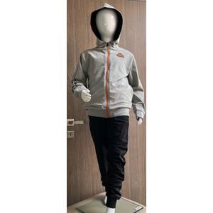 KAPPA joggingpak - Trainingspak - Kleur Mele grijs multi. Maat 152 cm / 12 jaar.