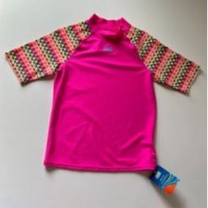 Zoggs - zwemtshirt - fel roze - korte mouwen - maat 10 jaar